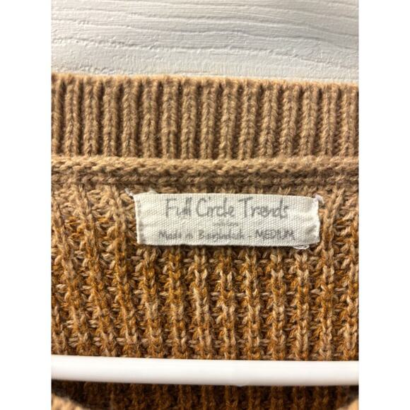 Earth Toned Striped Sweater M Full Circle Trends - Picture 2 of 6